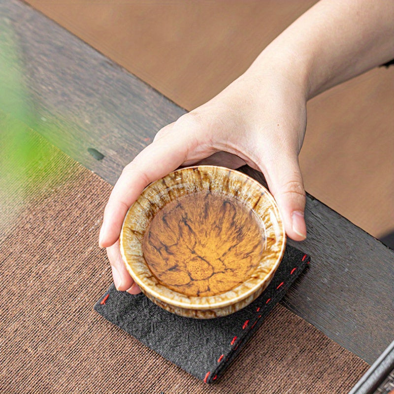 5 dona qo'l bilan tayyorlangan keramika choy to'plami an'anaviy pechda qoplangan Jianzhan uslubida, biznes sovg'alari uchun mukammal.