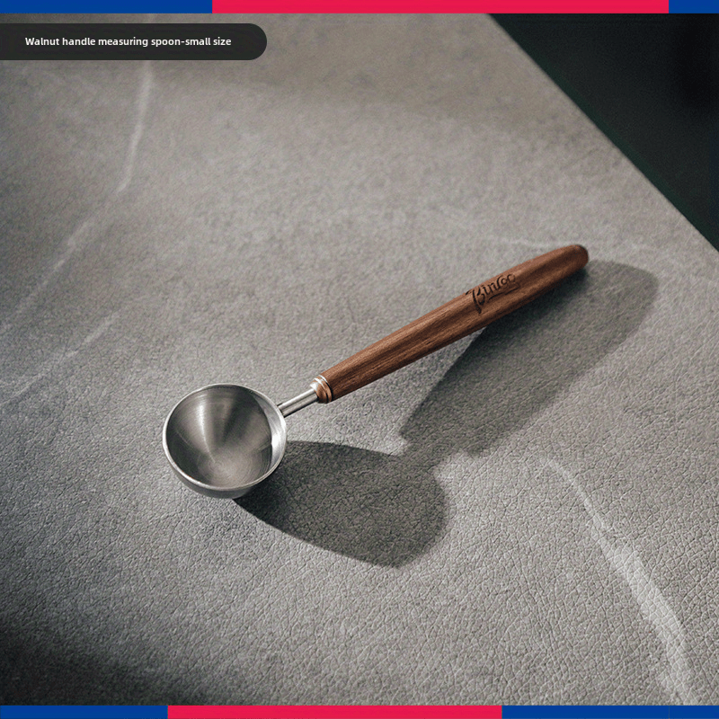 Walnut Wooden Handle Coffee Scoop Stainless Steel Measuring Spoon