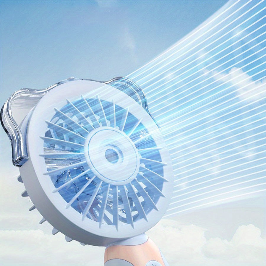 Portable Handheld Fan with Built-in Battery, USB Charging, Compact Design