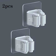 Plastic Wall-Mounted Tool Holders for Brooms Mops and Garden Organization Set of 2