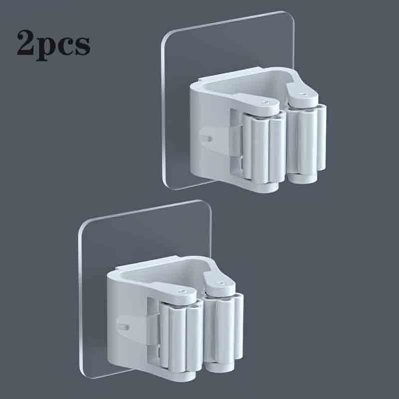 Plastic Wall-Mounted Tool Holders for Brooms Mops and Garden Organization Set of 2