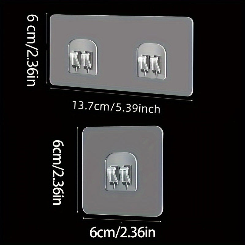 6-Pack Adhesive Hooks for Bathroom Organization, Traceless, Fashion Style