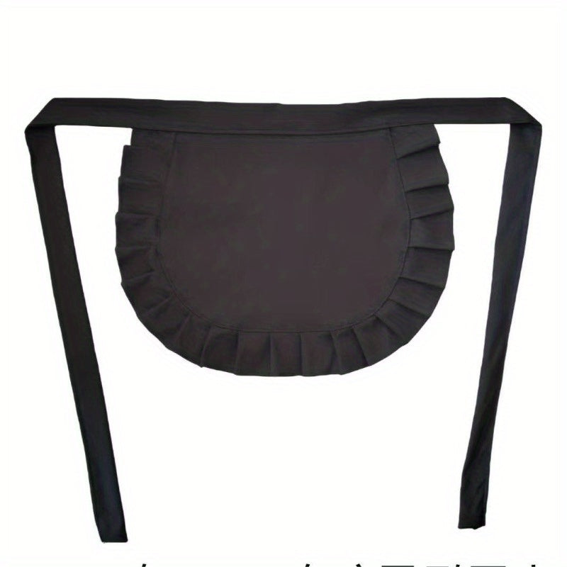 Black and White Lolita Maid Apron for Women Polyester Kitchen Bib