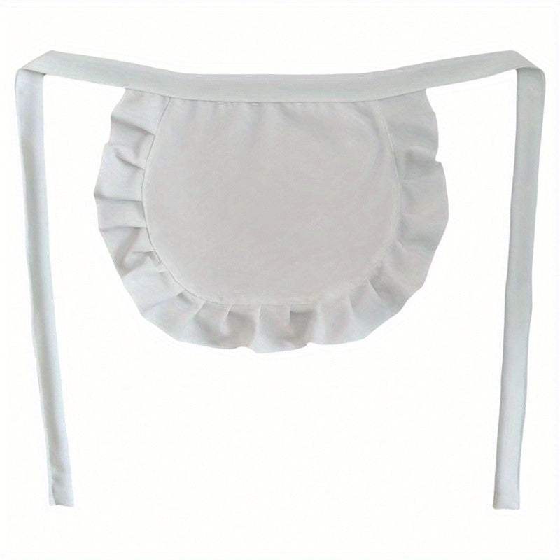 Black and White Lolita Maid Apron for Women Polyester Kitchen Bib