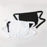 Black and White Lolita Maid Apron for Women Polyester Kitchen Bib