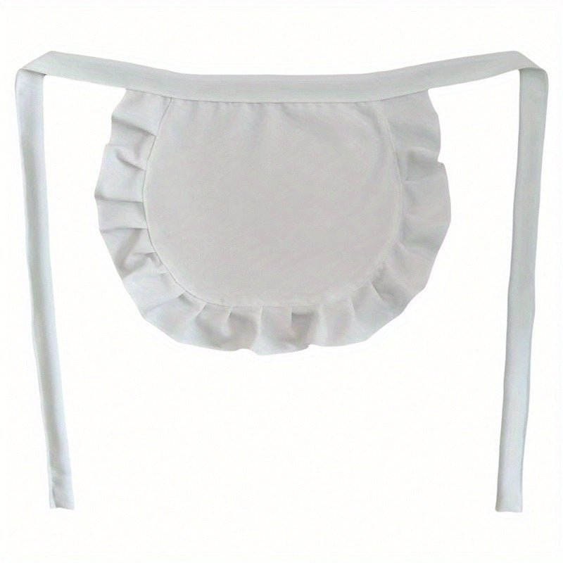 Black and White Lolita Maid Apron for Women Polyester Kitchen Bib