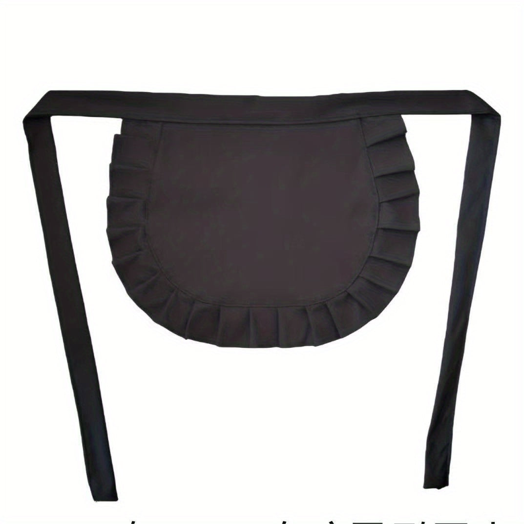 Black and White Lolita Maid Apron for Women Polyester Kitchen Bib