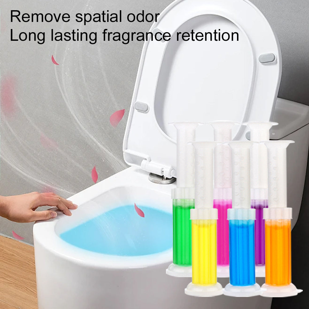 Toilet Gel Stamp Set with 6 Sticks Toilet Freshener and Deodorizer with Floral Scent