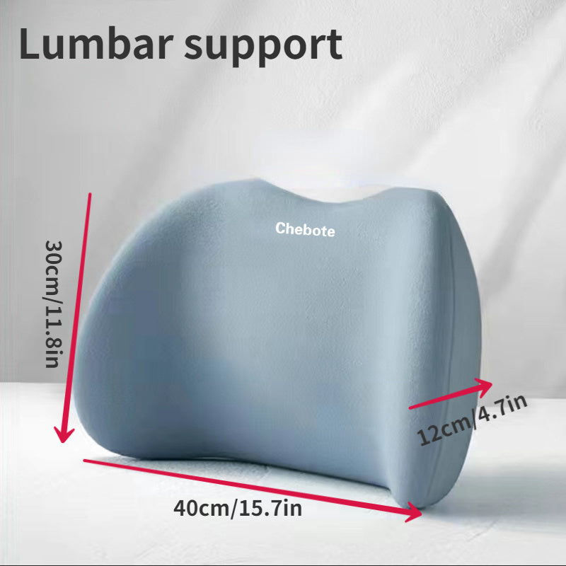 Set of 2 Car Seat Neck and Lumbar Support Pillows with Adjustable Backrest