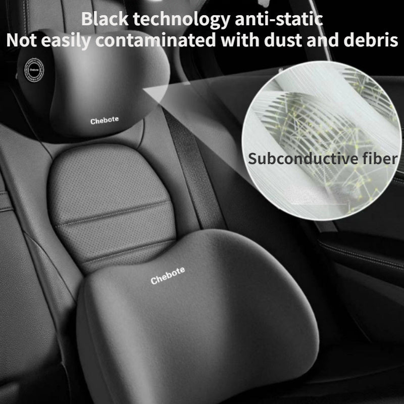 Set of 2 Car Seat Neck and Lumbar Support Pillows with Adjustable Backrest