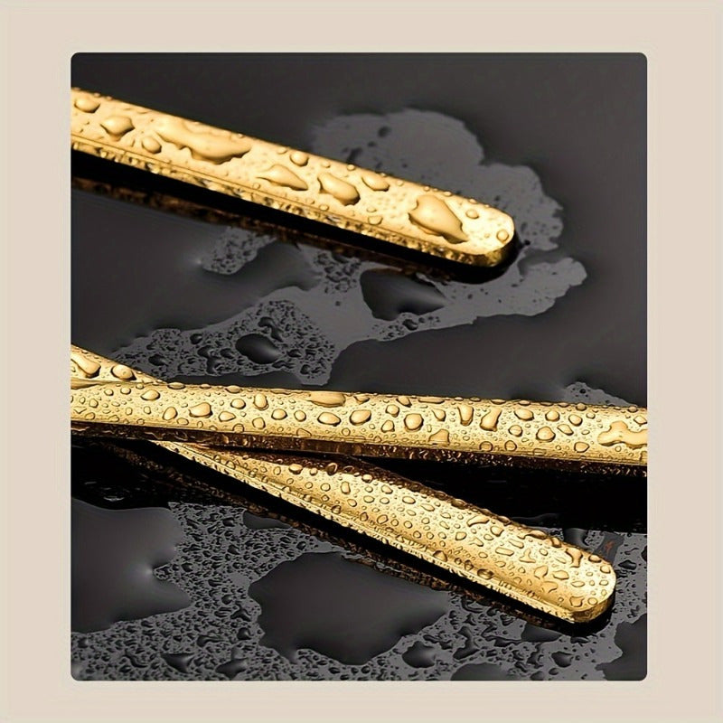 Set of 4 Stainless Steel Long-Handled Spoons for Coffee Tea Dessert Serving