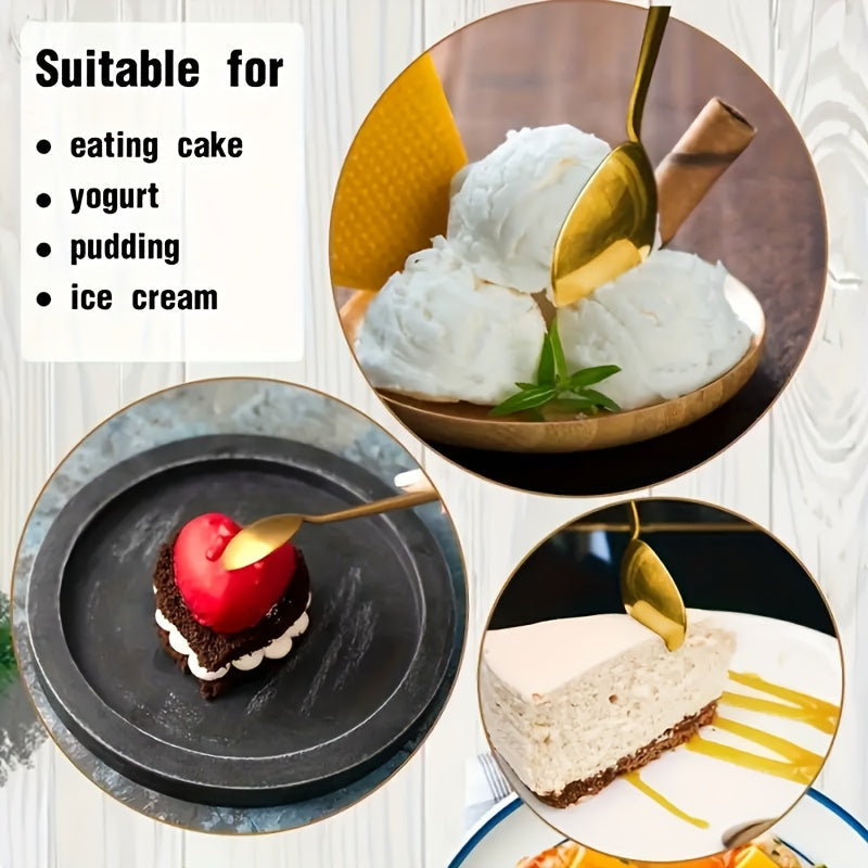 Set of 4 Stainless Steel Long-Handled Spoons for Coffee Tea Dessert Serving