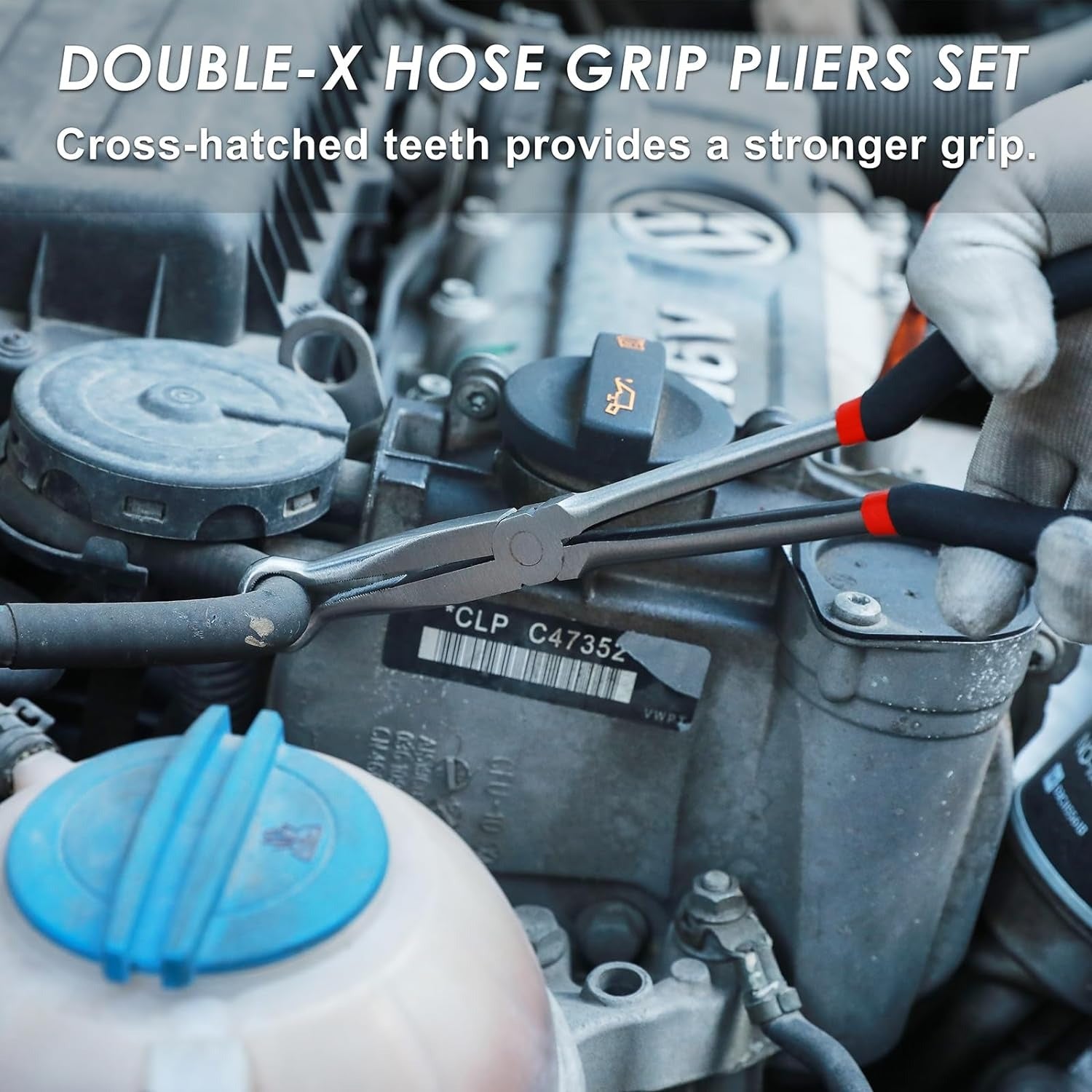 3-Piece Steel Hose Gripper Pliers Set Serrated Jaws 5/16 1/2 3/4 Inch