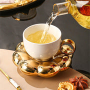 Ceramic Sunflower Coffee Cup and Saucer Set 200ml Insulated Multipurpose