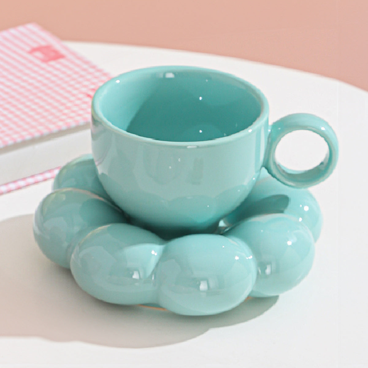 Ceramic Sunflower Coffee Cup and Saucer Set 200ml Insulated Multipurpose