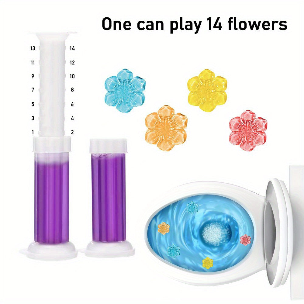 6-Pack Toilet Gel Stamps with 84 Floral Designs Fresh Scent Durable Plastic Bathroom Odor Eliminator