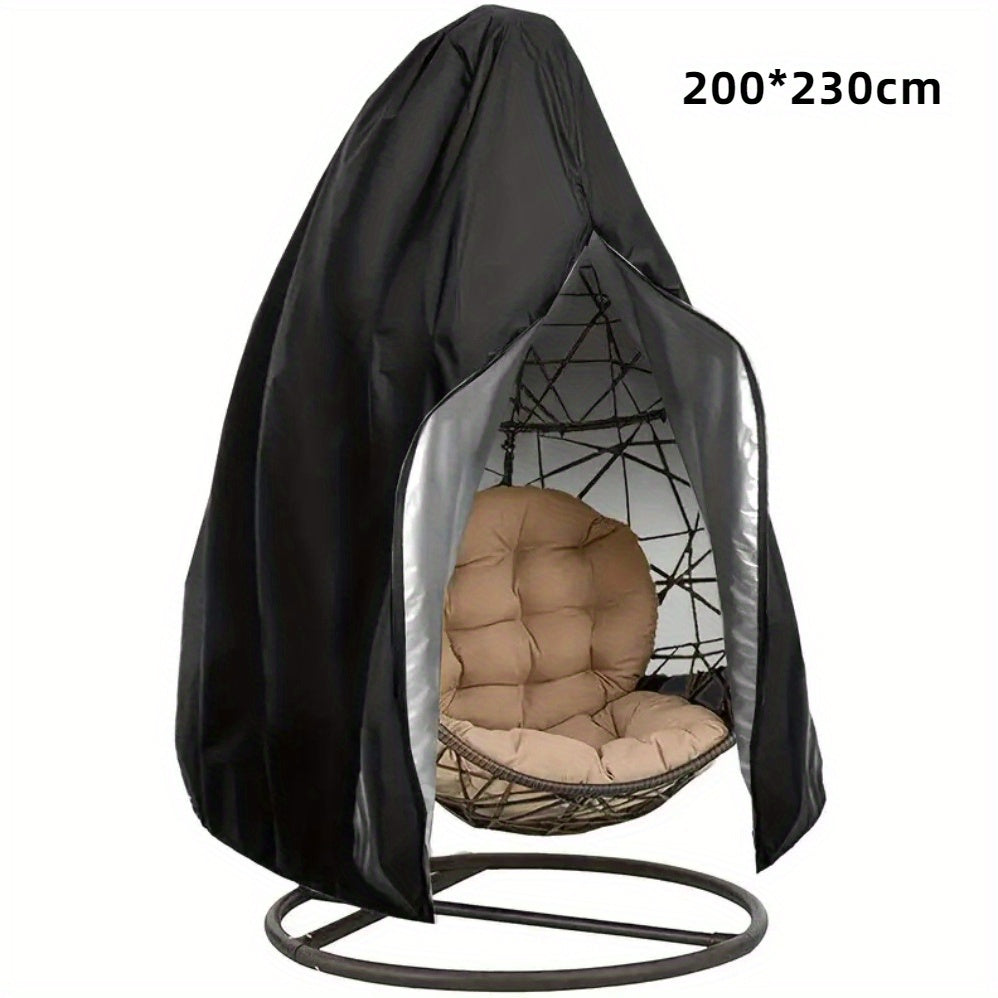 Black 420D Oxford Hanging Egg Chair Cover 115x190cm Zipper Patio Outdoor Furniture