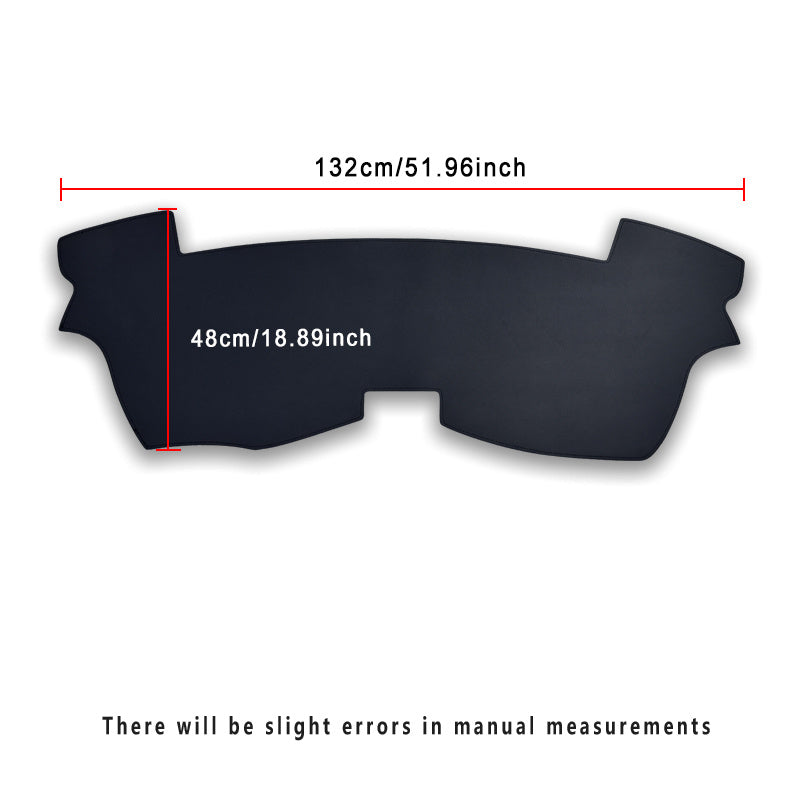 Car Dashboard Sunshade Cover PU Leather Anti-UV Anti-Slip Black 1pc