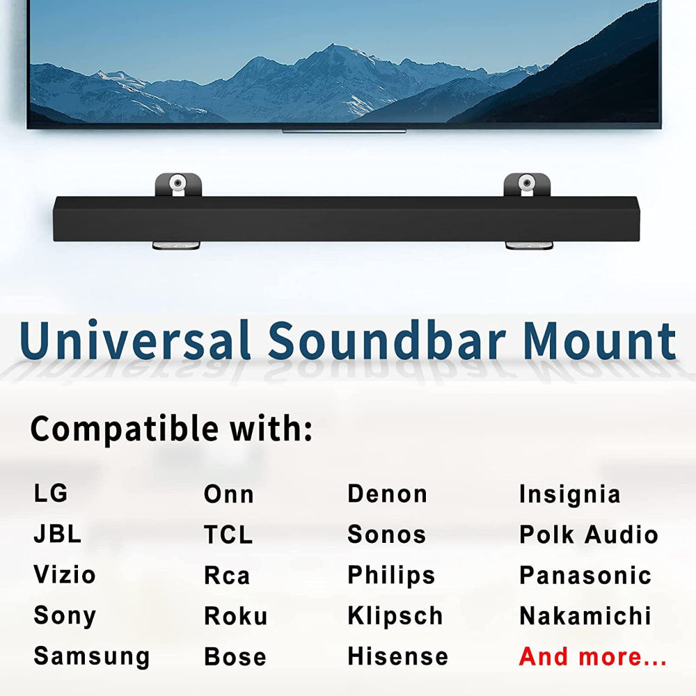 Wall Mount Kit for Soundbars with Adjustable Brackets and Universal Fit
