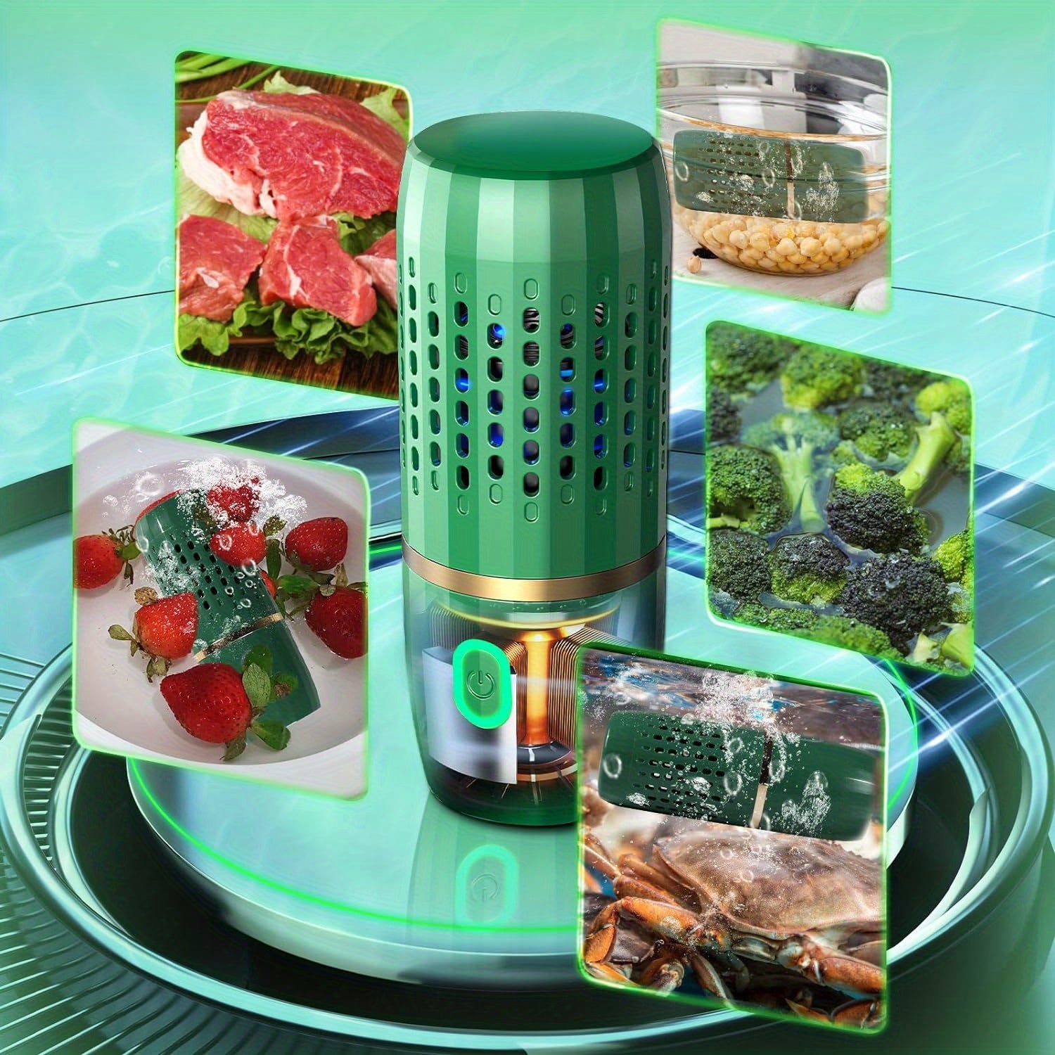 Toza va mevali-uzumli mahsulotlar uchun portativ tozalash vositasi, Oh-Ion tozalash texnologiyasidan foydalanib, chuqur tozalash uchun.