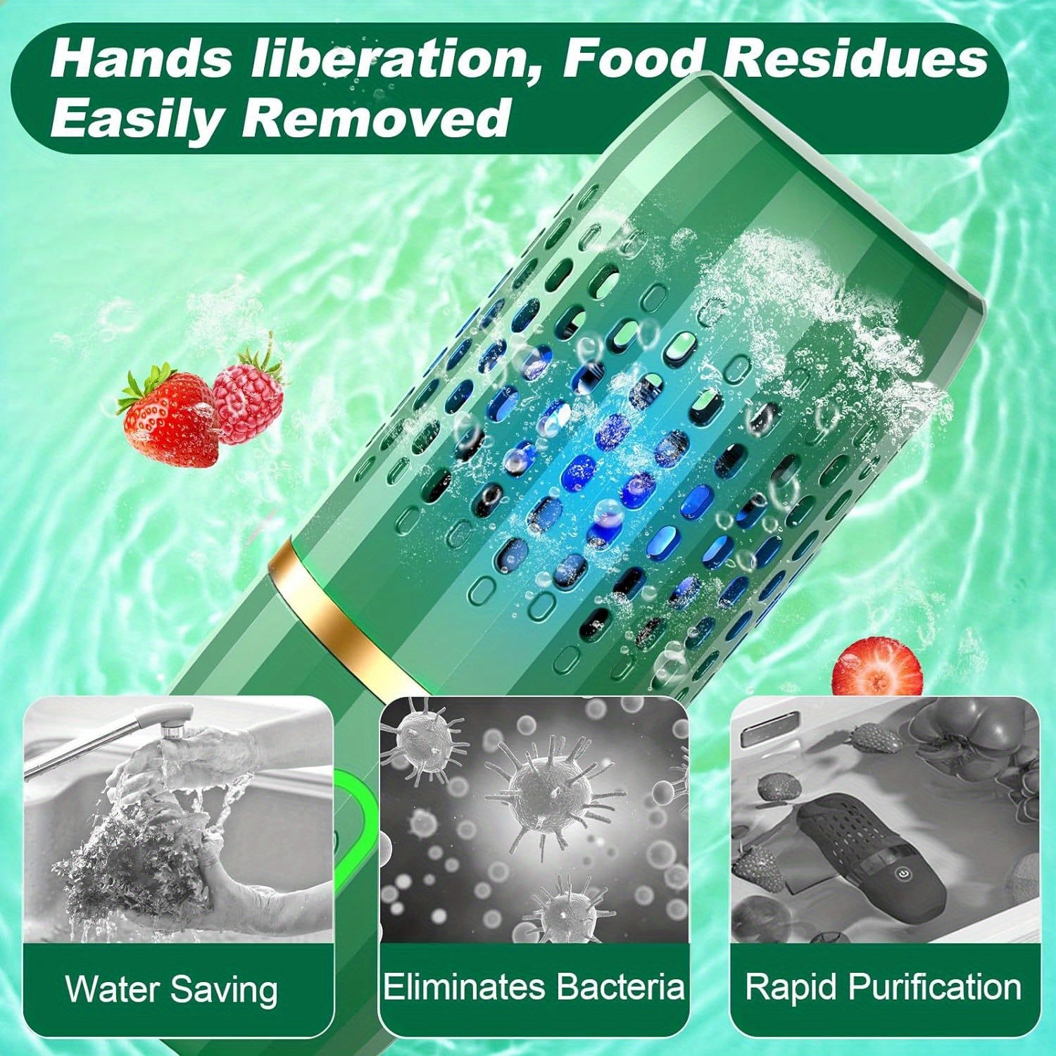 Toza va mevali-uzumli mahsulotlar uchun portativ tozalash vositasi, Oh-Ion tozalash texnologiyasidan foydalanib, chuqur tozalash uchun.