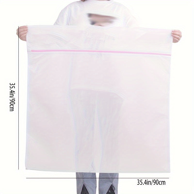 Oval Shaped Laundry Bag for Delicates and Bedding Polyester Mesh Zipper