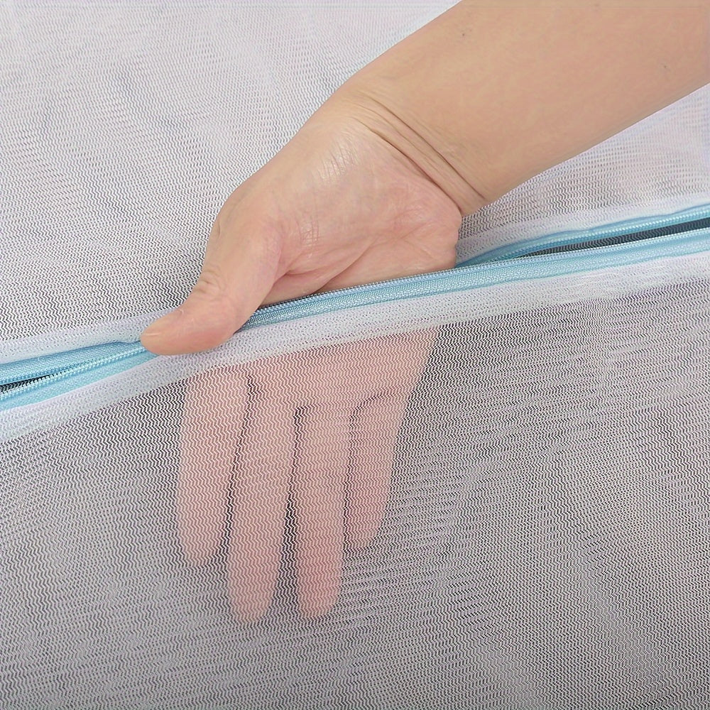 Oval Shaped Laundry Bag for Delicates and Bedding Polyester Mesh Zipper