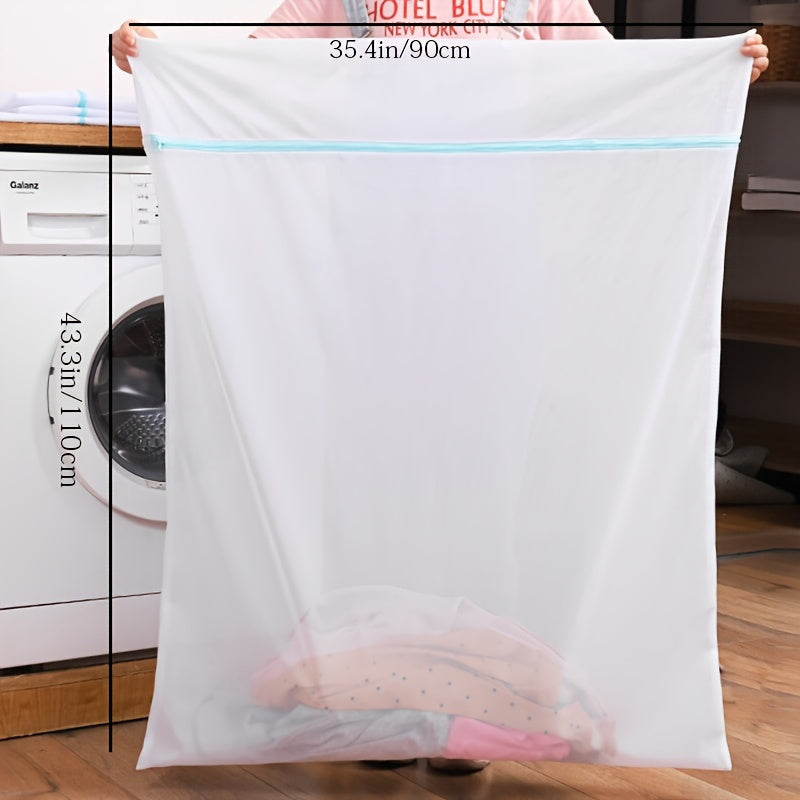 Oval Shaped Laundry Bag for Delicates and Bedding Polyester Mesh Zipper