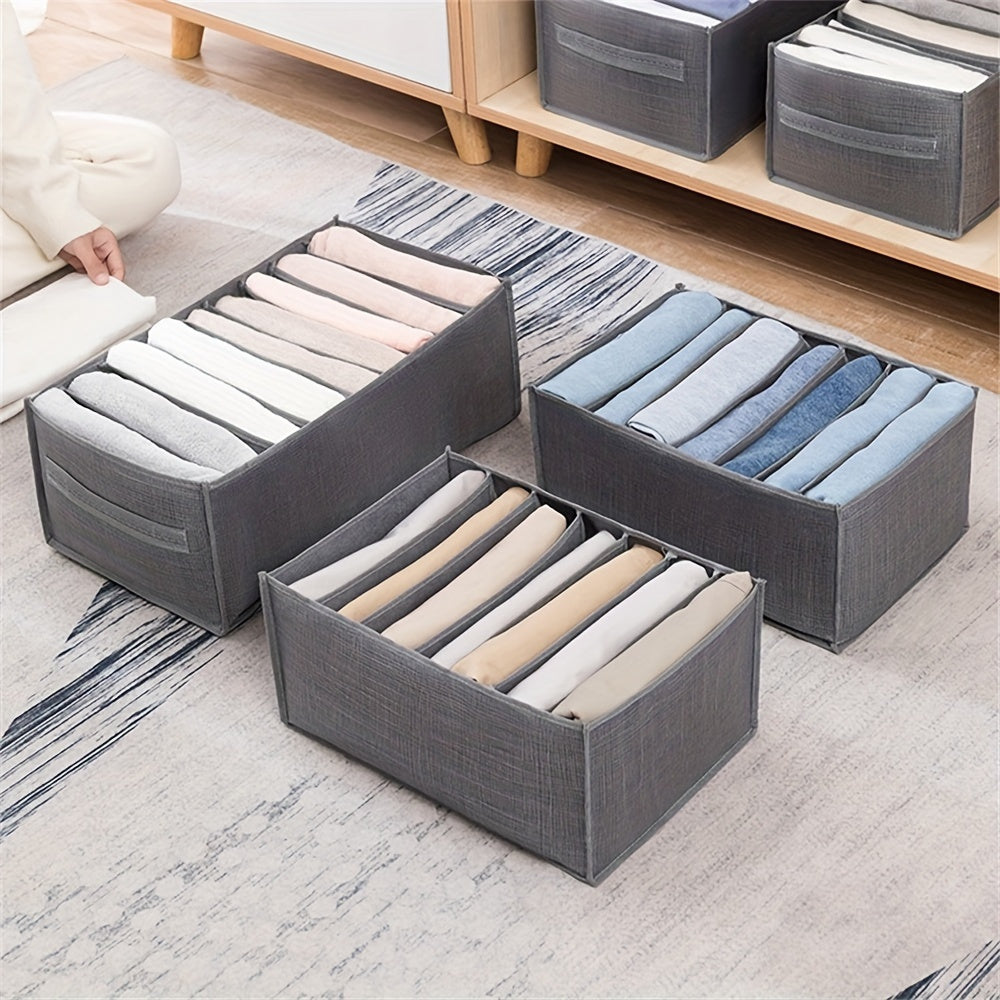 Grey Fabric Storage Box with Compartments for Teens and Adults