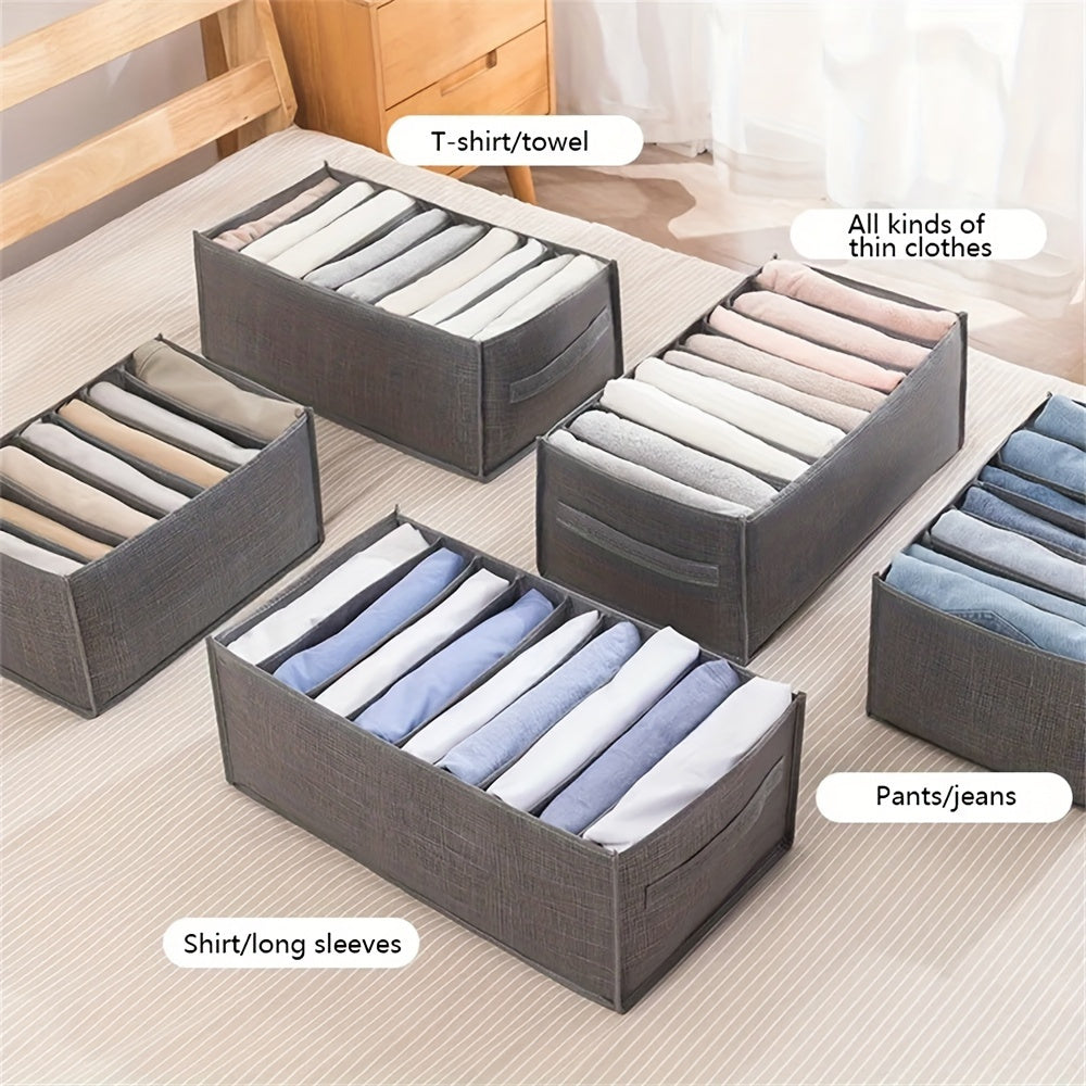 Grey Fabric Storage Box with Compartments for Teens and Adults