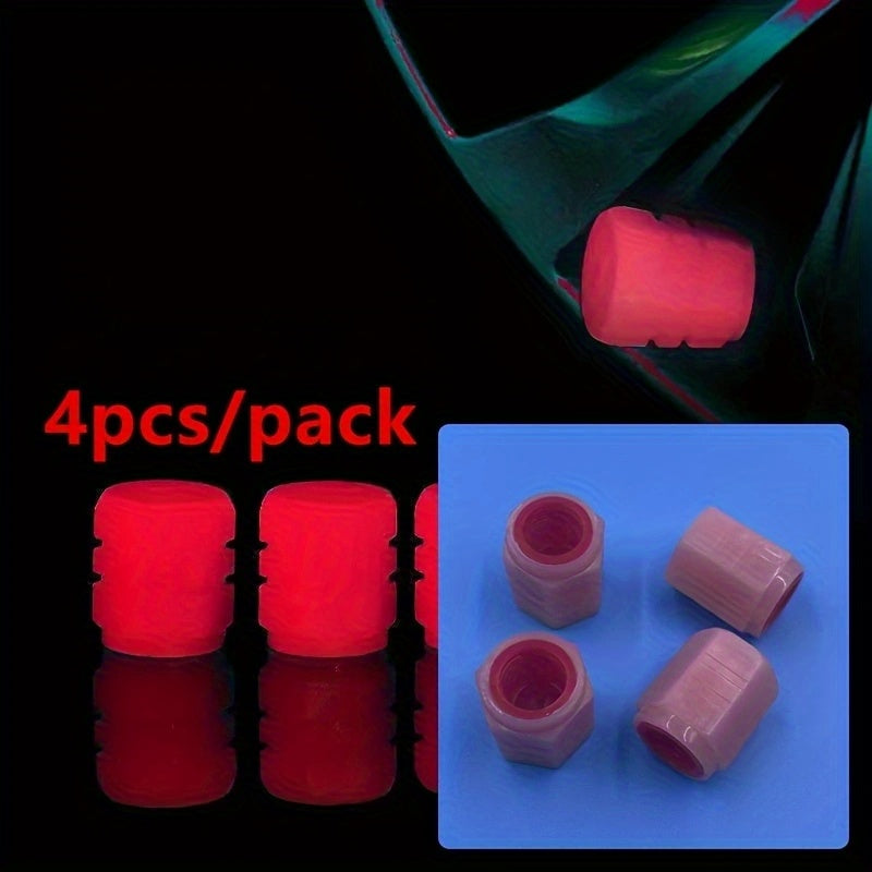 4PCS Fluorescent Luminous Valve Stems for Car Motorcycle Bicycle Wheel Tyre Decor