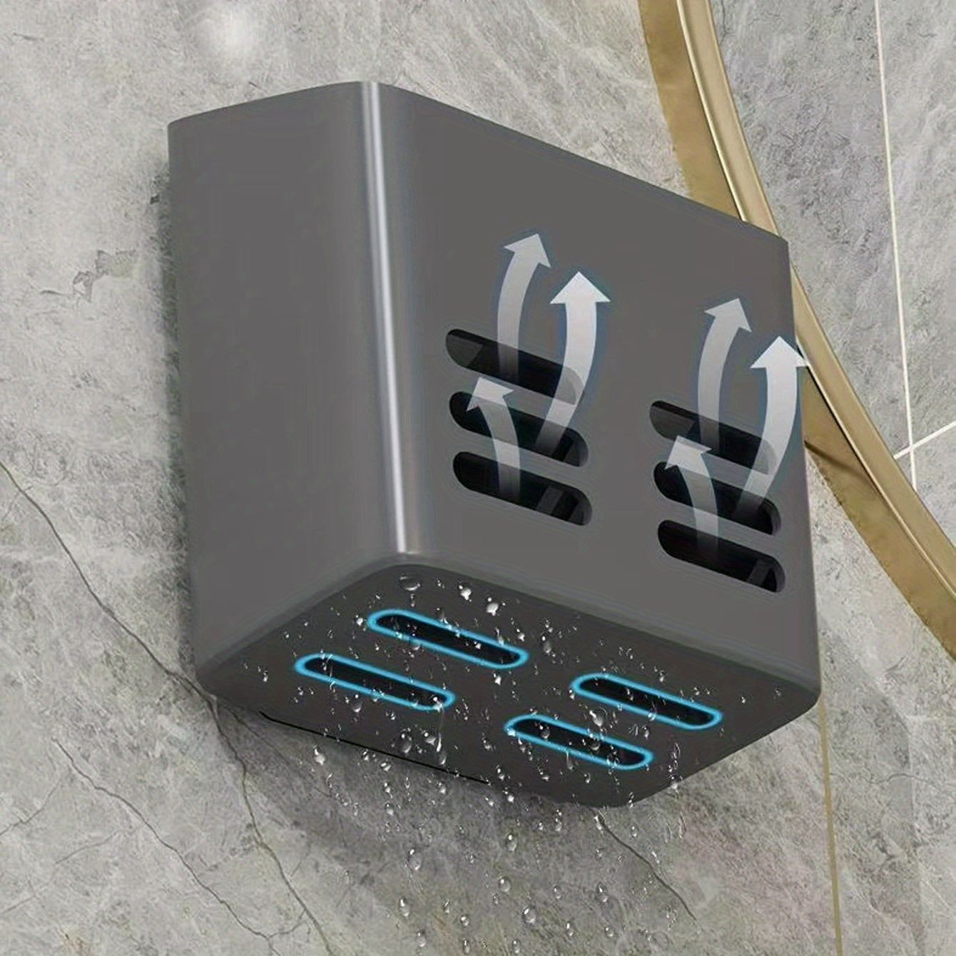 Organizador de almacenamiento de pared con cesta con drenaje para cocina baño plástico