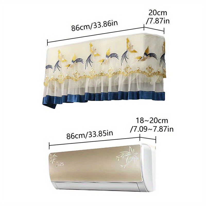 Universal Fit Air Conditioner Cover Dustproof Protective Curtain for Home Office 86cm x 20cm