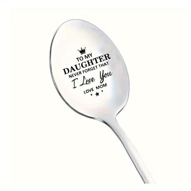 Personalized Engraved Metal Coffee Spoons with Love Message for Daughters and Friends