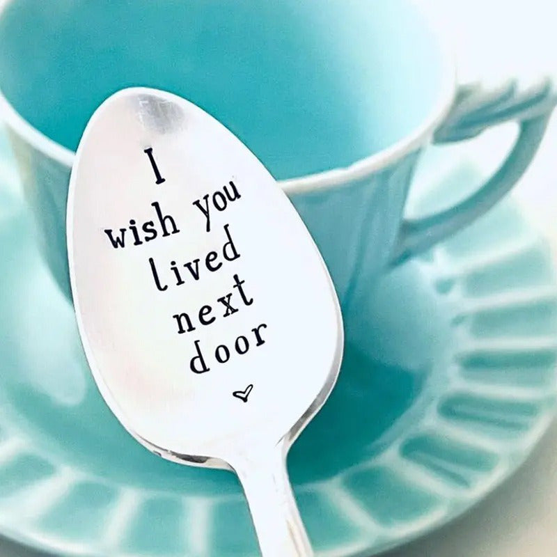 Personalized Engraved Metal Coffee Spoons with Love Message for Daughters and Friends