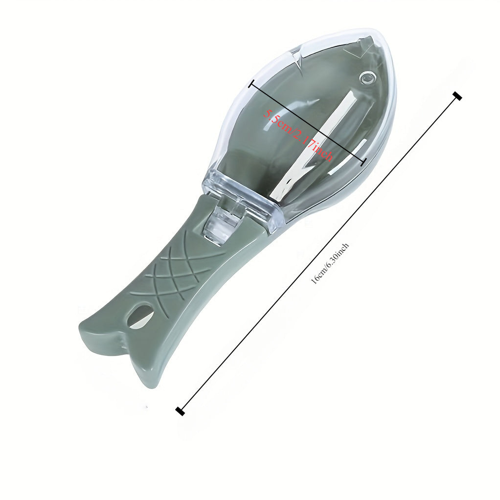 Fish Scale Remover with Lid Durable PVC Scraper for Kitchen Fish Cleaning