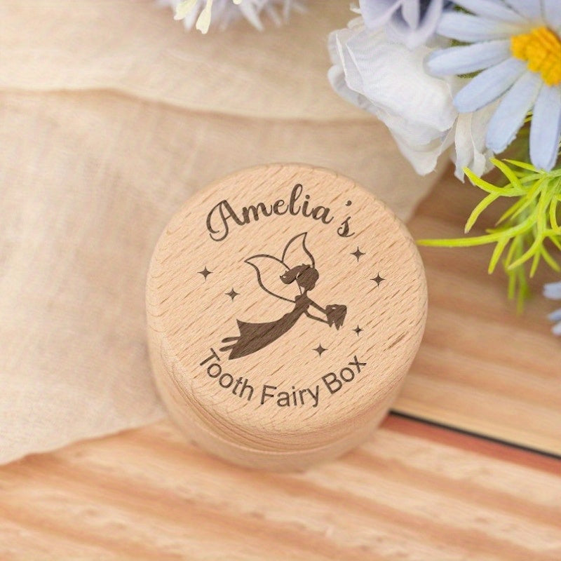 Wooden Keepsake Box for Tooth Fairy Storage and Gift for Kids