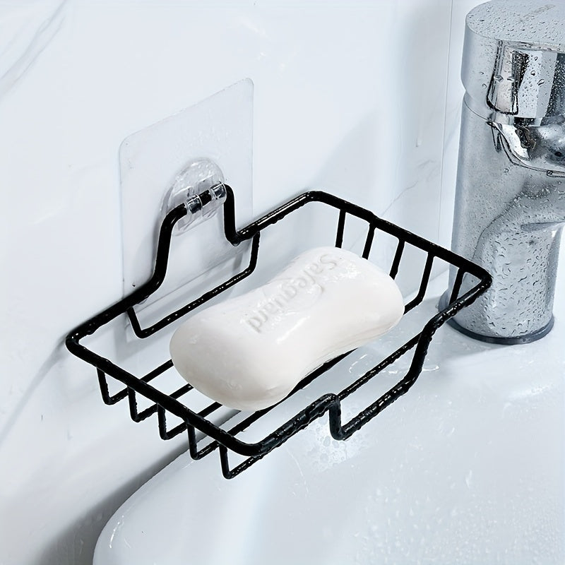 Stainless Steel Wall-Mounted Soap Holder with Adhesive Bathroom Accessories