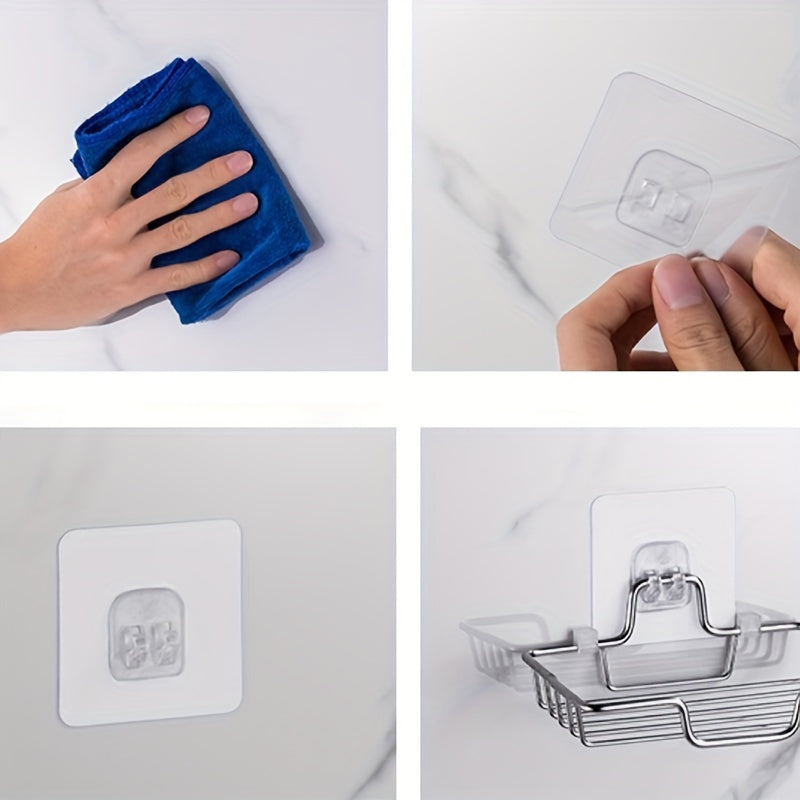 Stainless Steel Wall-Mounted Soap Holder with Adhesive Bathroom Accessories