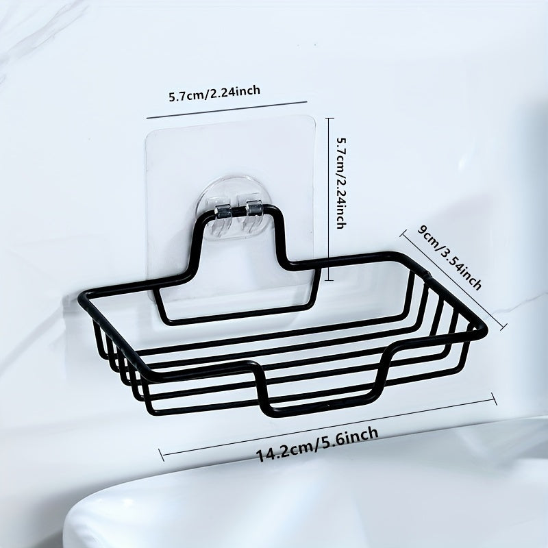 Stainless Steel Wall-Mounted Soap Holder with Adhesive Bathroom Accessories