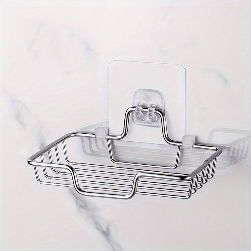 Stainless Steel Wall-Mounted Soap Holder with Adhesive Bathroom Accessories