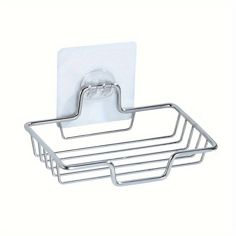 Stainless Steel Wall-Mounted Soap Holder with Adhesive Bathroom Accessories