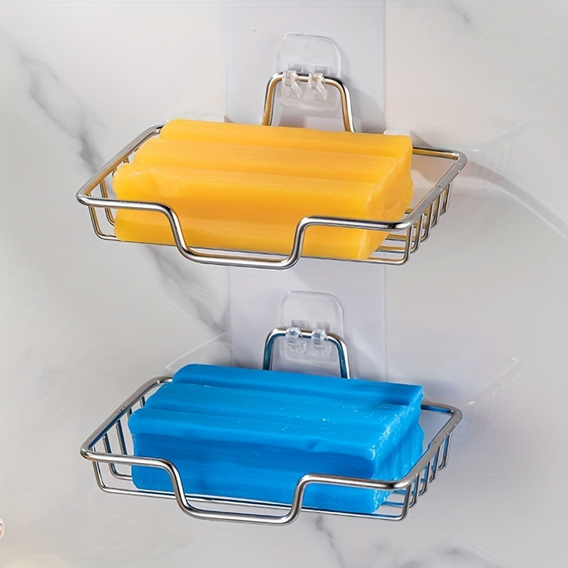 Stainless Steel Wall-Mounted Soap Holder with Adhesive Bathroom Accessories