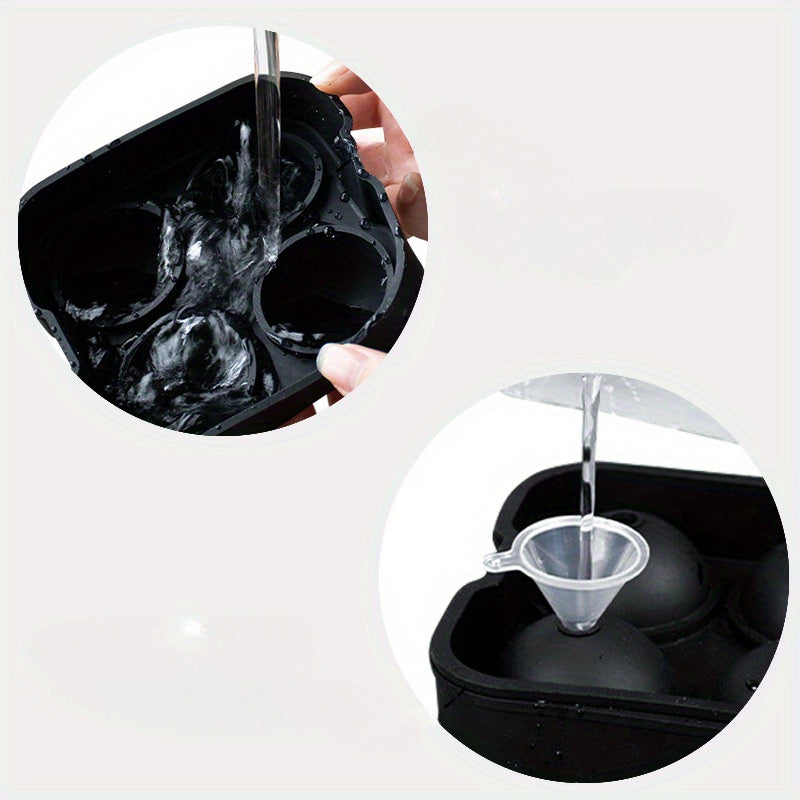 Silicone Whiskey Ice Ball Maker Flexible Sphere Mold for Perfect Round Ice Cubes