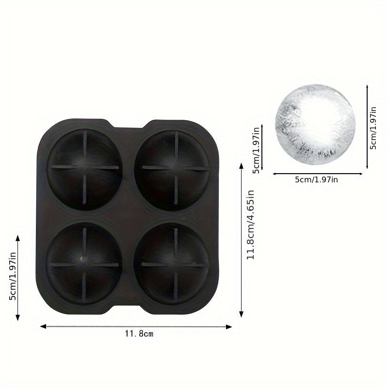 Silicone Whiskey Ice Ball Maker Flexible Sphere Mold for Perfect Round Ice Cubes