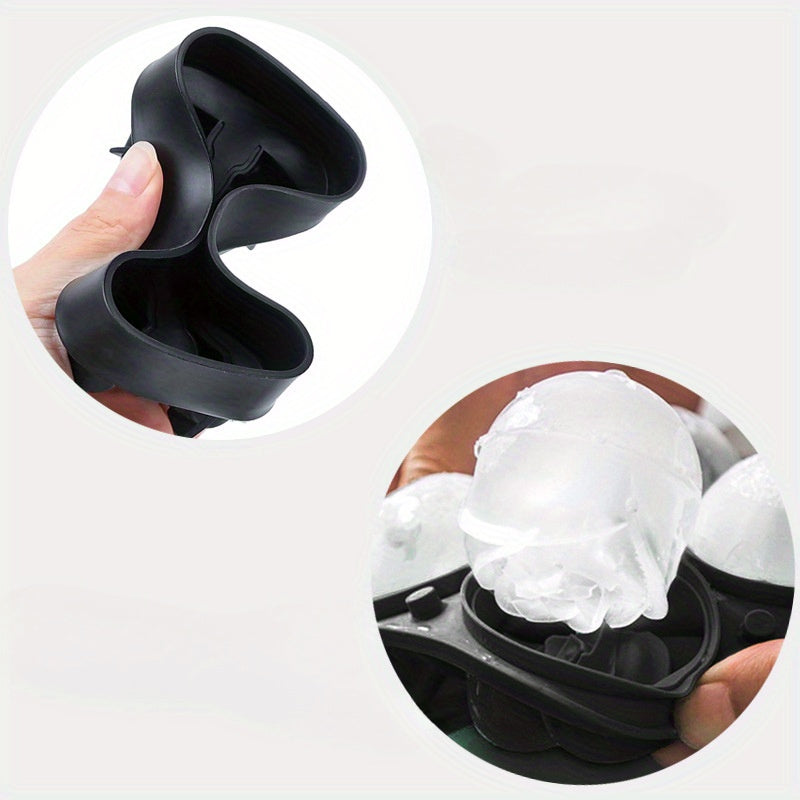 Silicone Whiskey Ice Ball Maker Flexible Sphere Mold for Perfect Round Ice Cubes