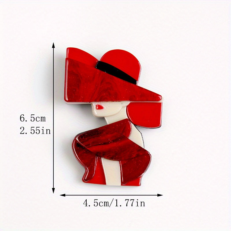 Elegant Hat-Shaped Brooch for Women's Dresses and Clothing Decorative Accessory