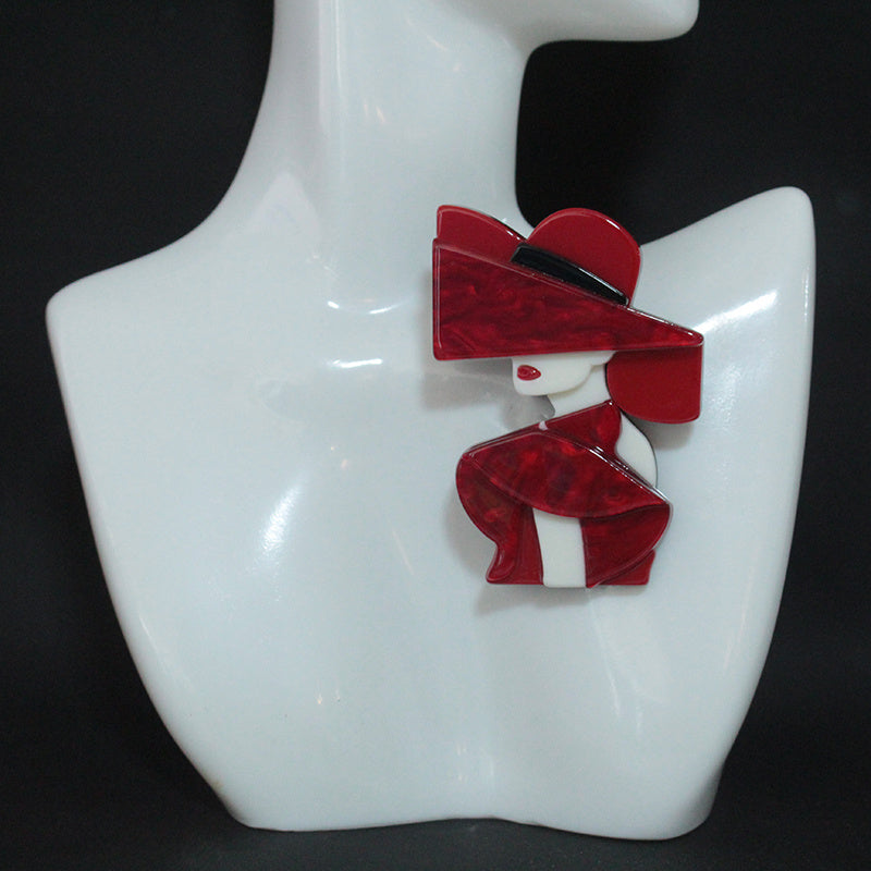 Elegant Hat-Shaped Brooch for Women's Dresses and Clothing Decorative Accessory