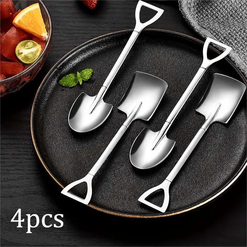 4-Piece Stainless Steel Kitchen Utensil Set for Ice Cream Fruit and Dessert Serving