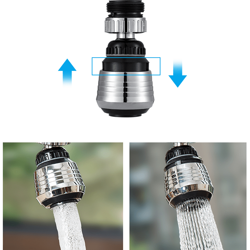 Adjustable Kitchen Swivel Faucet with 360-Degree Rotatable Aerator Dual Spray Modes High-Pressure Water Saving Nozzle